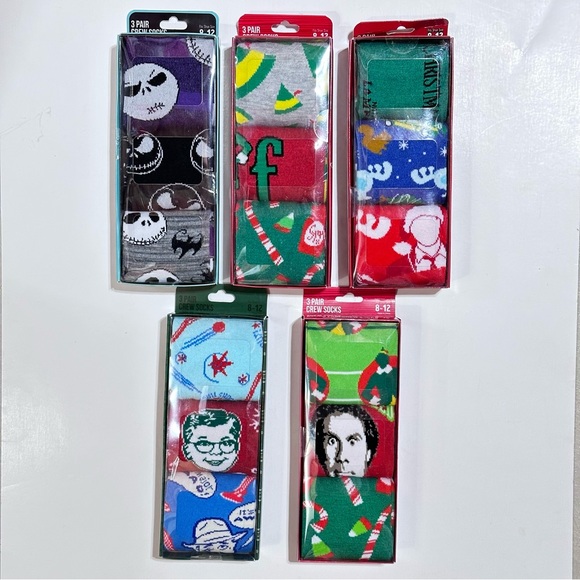 15 Pairs Christmas Story, Christmas Vacation, Nightmare Before Christmas Socks - Picture 3 of 5